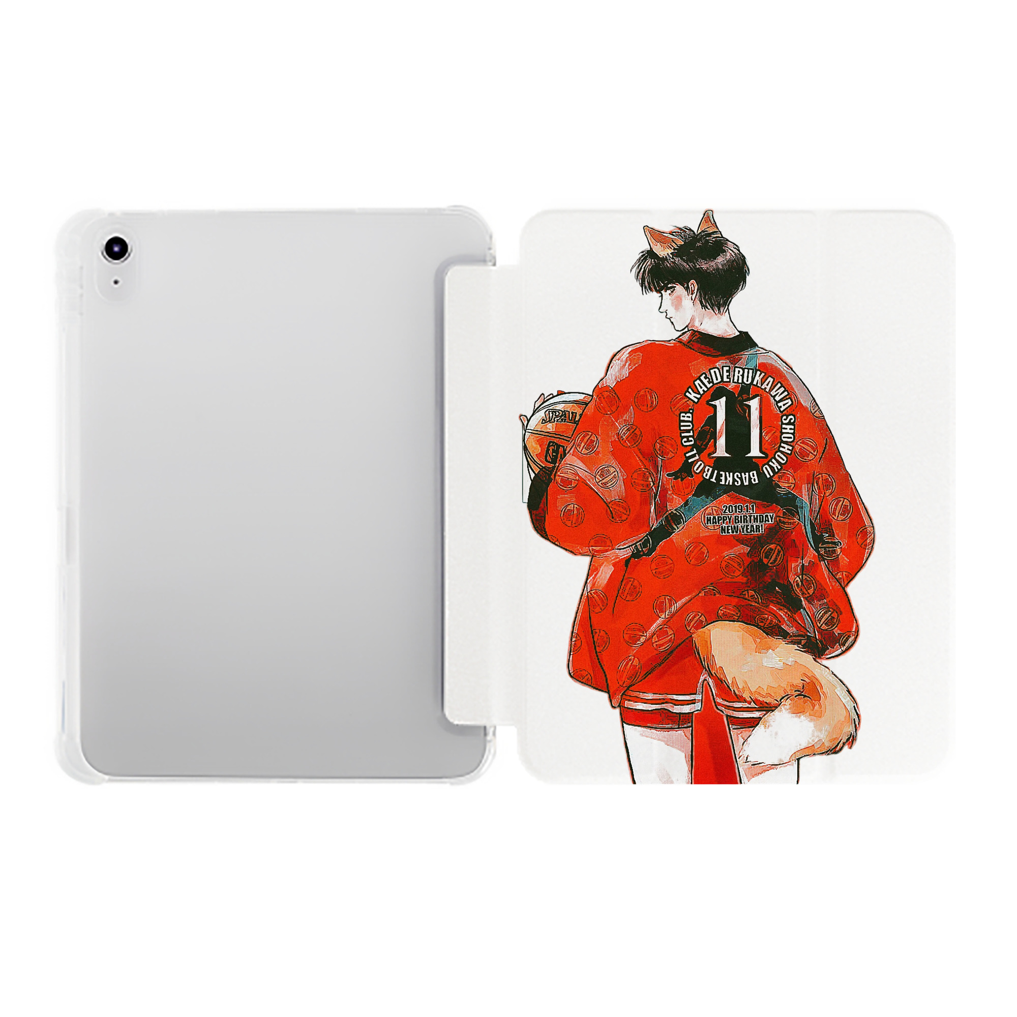 （画像用） SLAM DUNK／スラムダンク IPad ケース ペン収納付き 三つ折りスタンド PUレザー×シリコン 対応機種9.5/10.5/10.9インチ